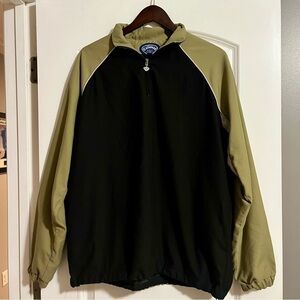 Callaway vintage Jacket Men’s 1/2 Zip Black  Tan Golf Pockets Size large